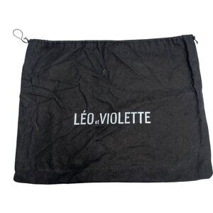 Leo et Violette luxury leather goods black white flannel cotton dust bag 15x15